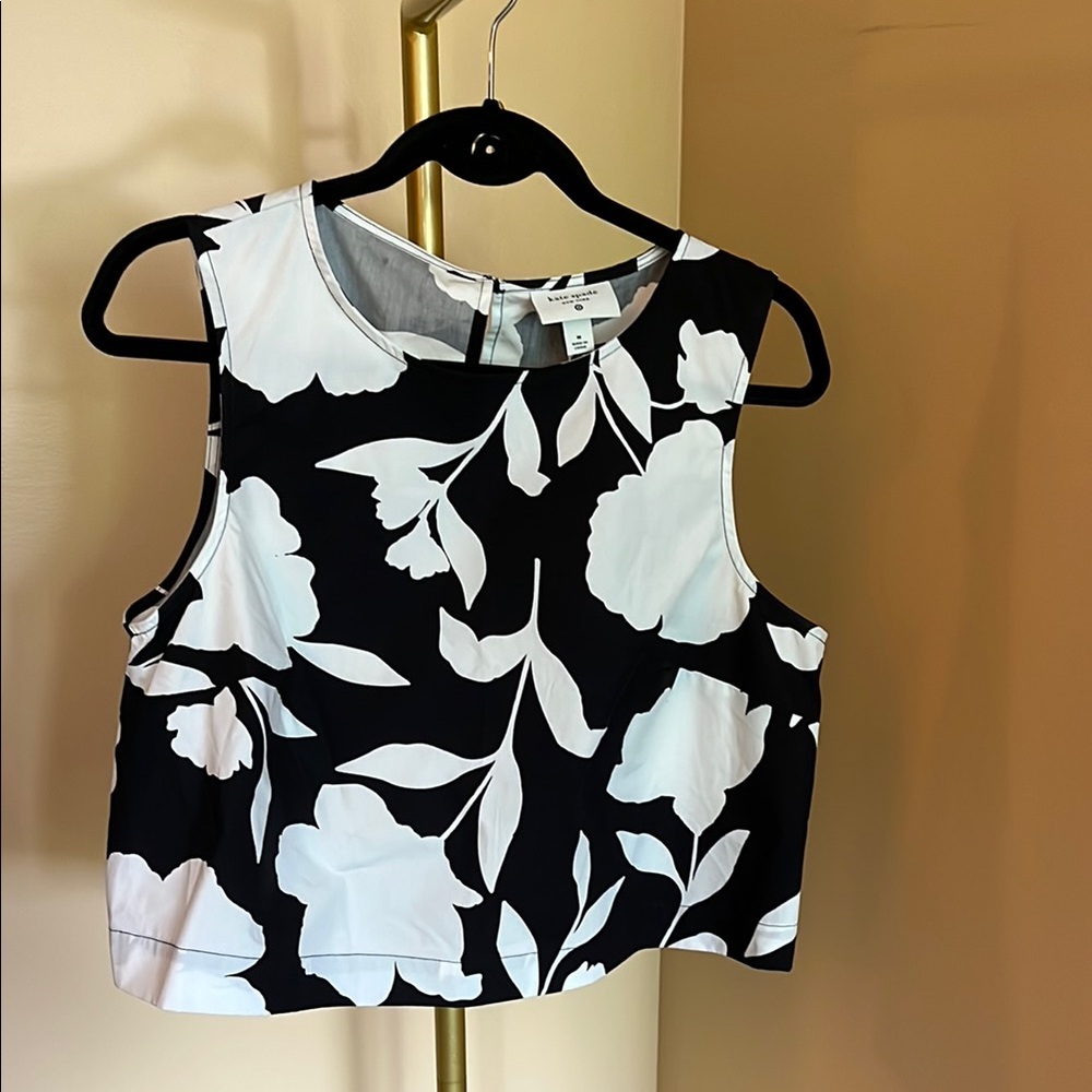 Kate Spade Black and White Crop Tank Top